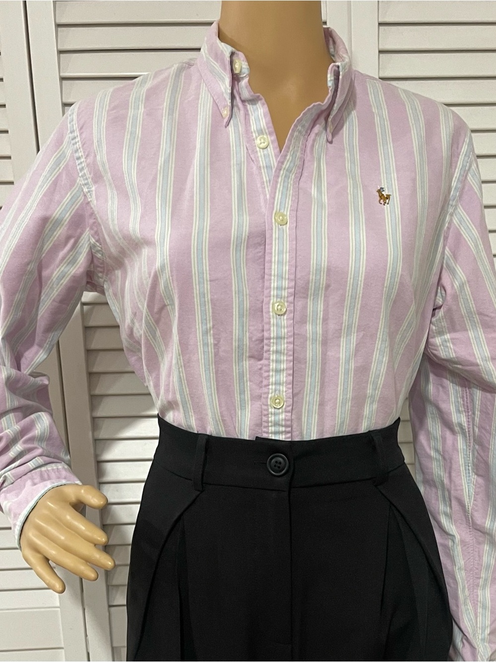 Ralph Lauren Lavender Stripe Button-Down Shirt - Picture 4 of 10